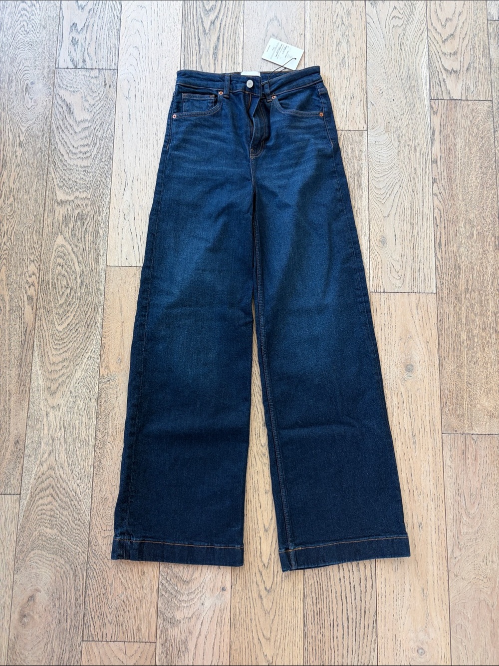 Reformation Dark Indigo Wide-Leg High-Rise Jeans